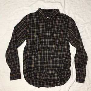 St. John’s bay brown plaid shirt small